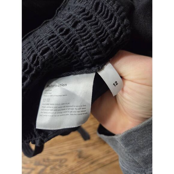 Reformation linen Libra black corset top Sz 12 - Picture 3 of 4
